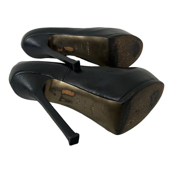 YSL Saint Laurent Womens 37.5 Tribute Stiletto Heel Leather Platform Pumps - Picture 7 of 8